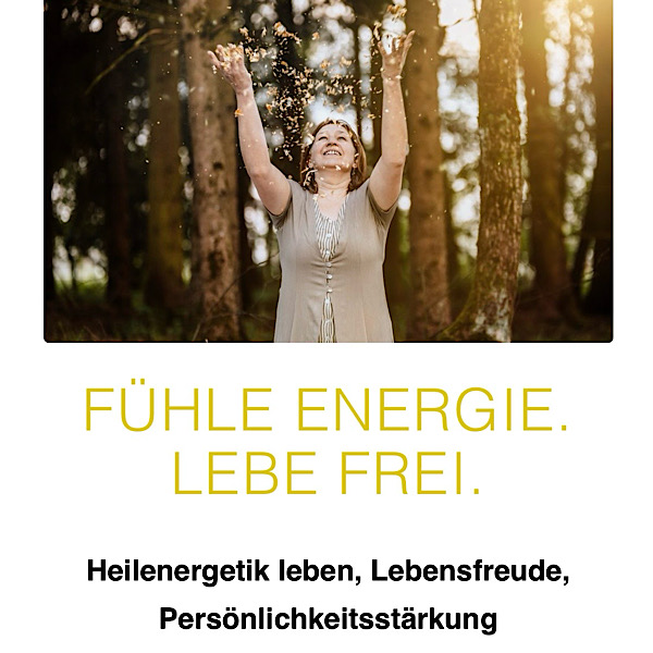 Screenshot meiner Startseite mit meinem neuen Claim ‚Fühle Energie. Lebe frei.‘ und der Dreier‑Kombination – Teil des Prozesses zur Claim‑Entwicklung.