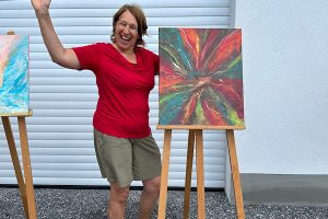 Was sagt mein Seelenbild Seelenbild – energetische Explosion aus Farbe und Licht, intuitiv gemalt von Anita Griebl