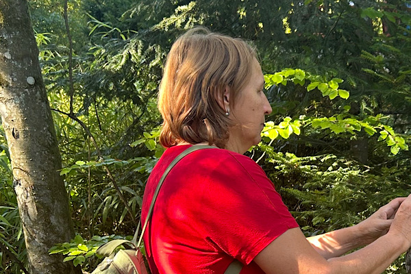 Anita Griebl in der Natur auf dem Weg zurück zu innerer Verbundenheit und Selbstwahrnehmung